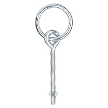 Ring with Eye Bolt & Nut, Zinc Plated - 3/8" x 5-1/8"