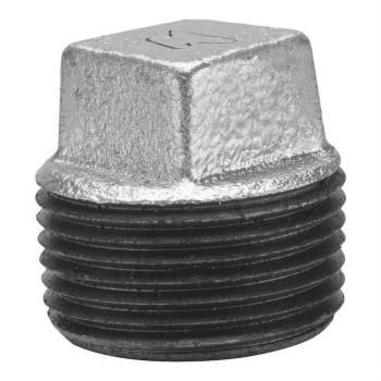 Square Head Plug, Galvanized Steel - 1"