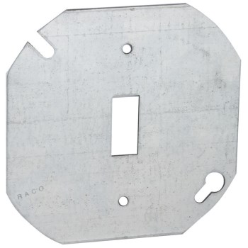 Flat Octagon Box Cover, Switch 4 inch