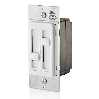 Fan Light Switch, Dimmable - White