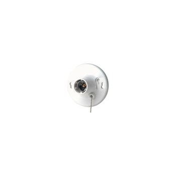 Lampholder, Pull Chain - 600 Watt, White