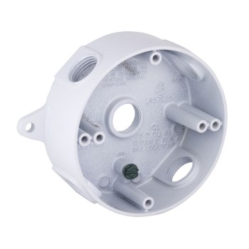 Round Splice Box, Weatherproof White - 4"