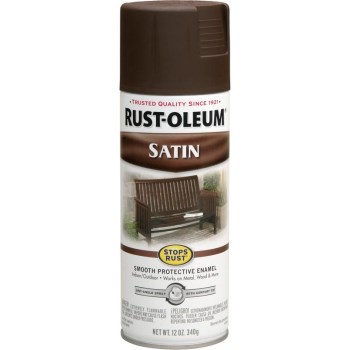 Stops Rust Satin Enamel, Dark Brown 