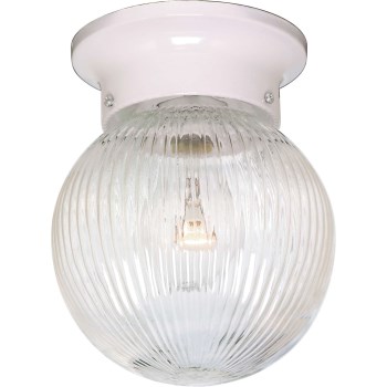 Satco Nuvo 6" Ball Flush Mount Ceiling Light, White