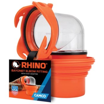Camco Rhino Sewer Bayonet Elbow with 4-in-1 Adapter