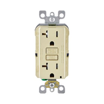 GFCI Outlet, Tamper Resistant - 20 Amp, Ivory