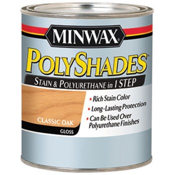 Minwax 21470 Polyshades Stain & Polyurethane,  Classic Oak Gloss ~ 1/2 Pint