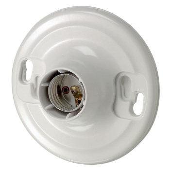 Keyless Lampholder, Top Wired - 4-Terminal, White
