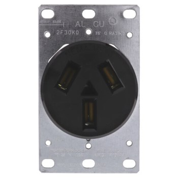 Range Outlet, Flush - 50 Amp, Black