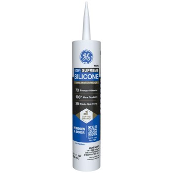 GE Supreme Silicone Window & Door Sealant - White, 10.1 oz.