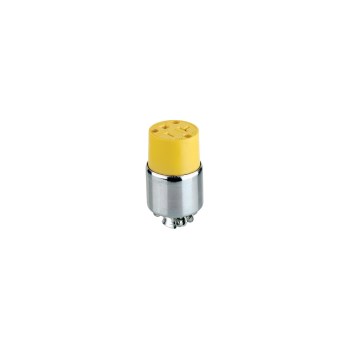 Armored Connector, Grounded - 20 Amp, Yellow/Gray