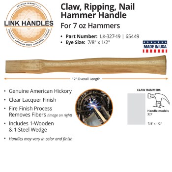 Hammer Handle, Claw/Ripping/Framing/Nail - 12"