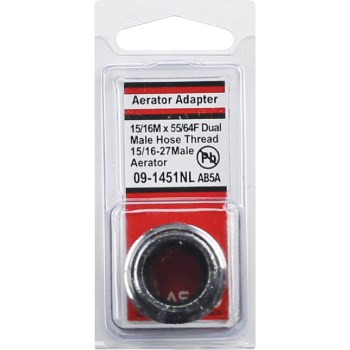 Dual Thread Faucet Aerator Adapter - Chrome