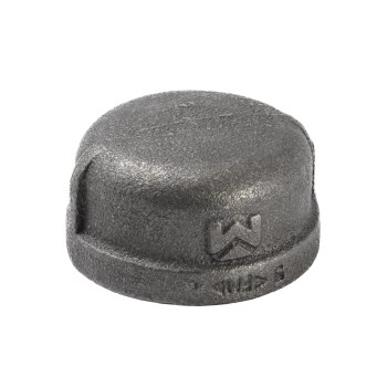 Pipe Cap, Black - 1-1/2"