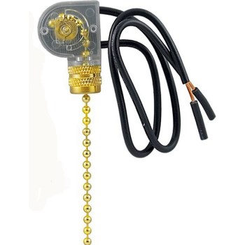 Single Pole Pull Chain Switch, Brass ~ 6A