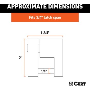 Curt Coupler Lock, Brass-Plated - 1/4" Pin, 3/4" Span