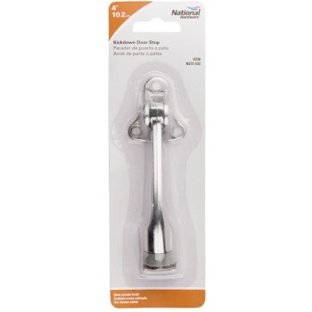 Kickdown Door Stop,  Satin Chrome ~ 4"