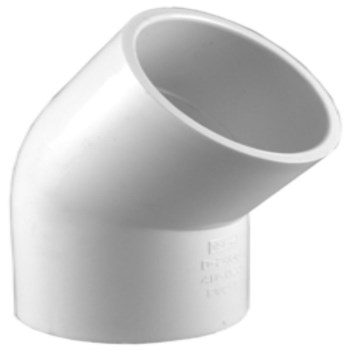 Charlotte Pipe PVC Schedule 40 45-Degree Elbow, Slip x Slip - 1/2"