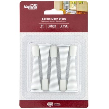 National Hardware 3" Spring Door Stop - White