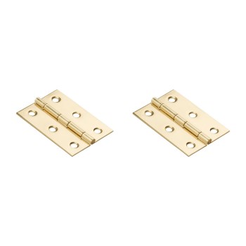 Decorative Broad Hinges, Solid Brass - 2-1/2" x 1-3/4"