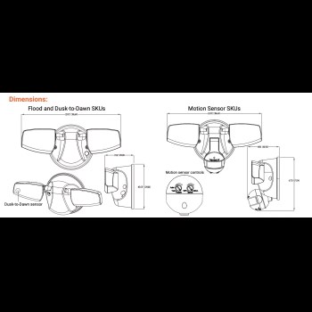 Cooper LED Twin Head Security Flood Light - Bronze