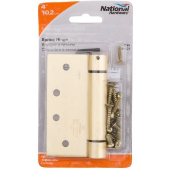 Door Closing Spring Hinge,  Brass ~ 4 x 4"