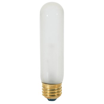 Tubular Incandescent Bulb, T10 E26 - 25W Frosted