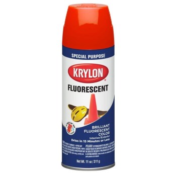 Krylon Fluorescent Spray Paint - Red Orange