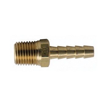 Brass Barbed Hose End, Male - 1/4" NPT x 1/4" Barb