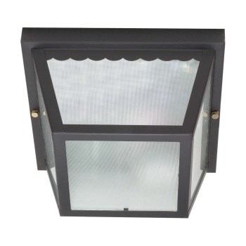 Nuvo 2-Light Flush Mount Carport Light, Black - 10"