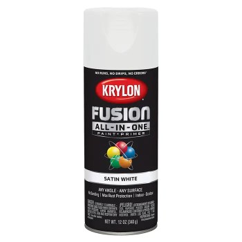 Krylon Fusion Spray Paint, Satin White - 12 oz