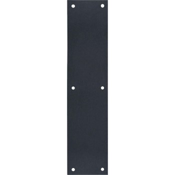 Tell Mfg Door Push Plate, Matte Black  3-1/2" x 15"