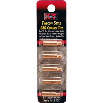 K-T Ind Tweco Style Contact Tip, 5pk - 0.030"