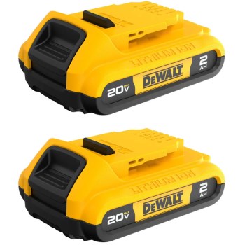 DeWalt 20V MAX 2Ah Lithium-Ion Battery, 2pk