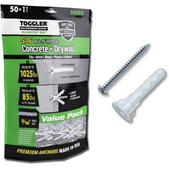 Alligator All-Purpose Flanged Anchor, 50pk ~ #12 x 1-3/4"