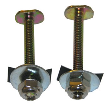 Closet Bolts with Nuts and Washers, Brass Plated - 1/4" x 2-1/4"