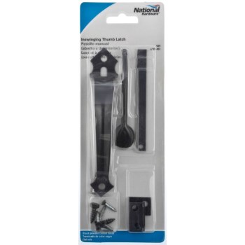 In-Swinging Door/Gate Latch, Black ~ 24" 