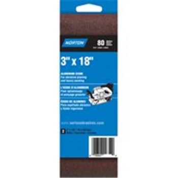 Norton Sanding Belt, Aluminum Oxide - 3" x 18", 80 Grit, 2pk