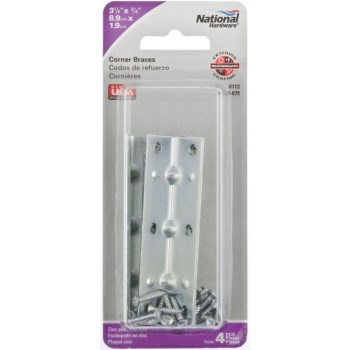 Zinc Corner Brace, 3.5" x 0.75"