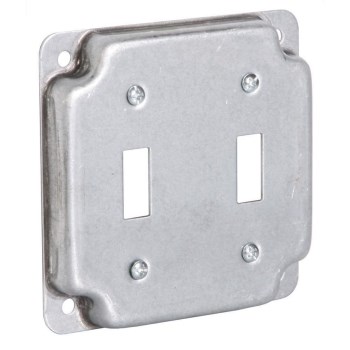 Square Toggle Box Cover, Double 4 inch