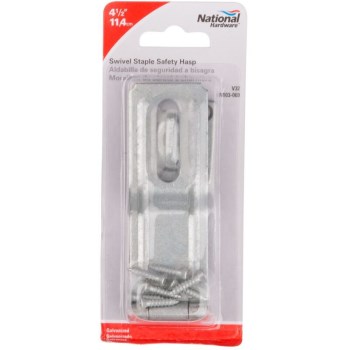 Galvanized Finish Hasp, visual pack 32, 4 - 1 / 2 inches. 