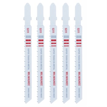 Milwaukee T-Shank Jigsaw Blade, Wood - 4" x 10 TPI, 5pk