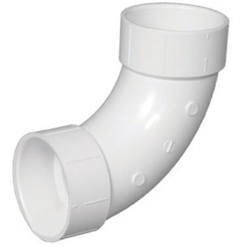 Charlotte Pipe PVC DWV 90-Degree Long Sweep Elbow - 1-1/2"