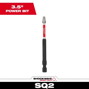 Milwaukee SHOCKWAVE Square Recess #2 Power Bit - 3-1/2", 5pk