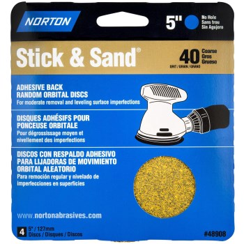 Norton Stick & Sand Sanding Disc - 5", 40 Grit, 10pk