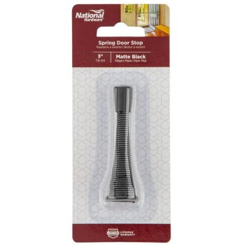 National Hardware 3" Spring Door Stop - Matte Black