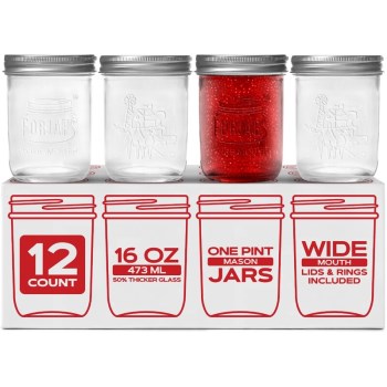 Forjars Wide Mouth Mason Jars, 16 oz 