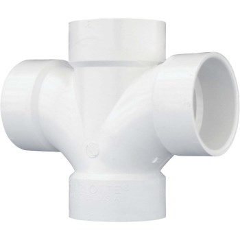 Charlotte Pipe PVC DWV Double Sanitary Tee - 1-1/2"