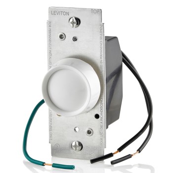 Single Pole Rotary Dimmer - 150W, White/Lt Almond