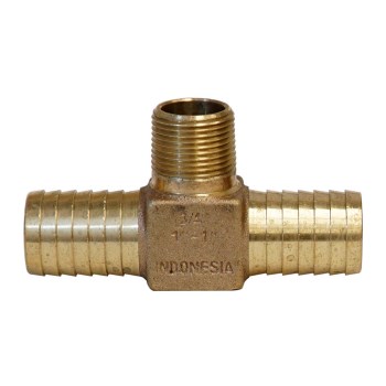 No-Lead Bronze Insert x MIP Hydrant Tee - 1" x 1" x 3/4"
